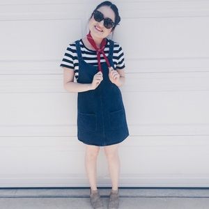 Denim Overall Pocket Dress